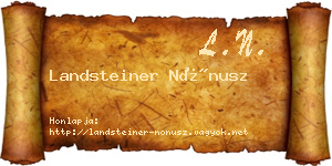 Landsteiner Nónusz névjegykártya